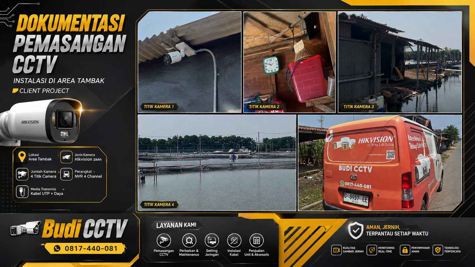 Instalasi CCTV Hikvision Tambak Slawi, Instalasi Profesional