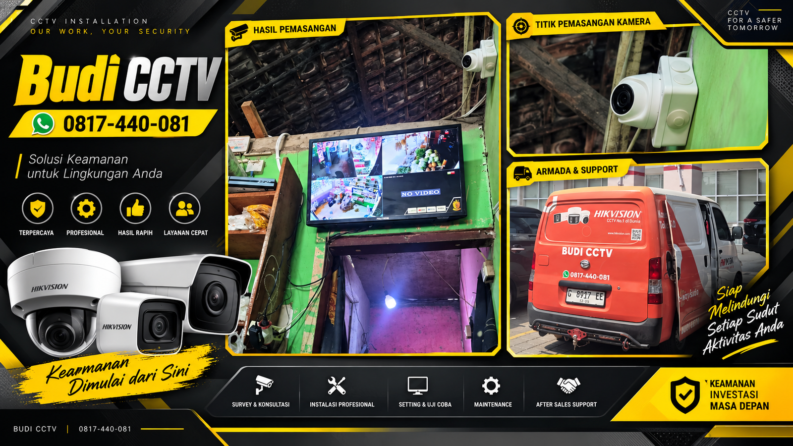 Pemasangan CCTV HiLook IP Camera untuk Penggunaan Jangka Panjang di Toko Sembako Slawi