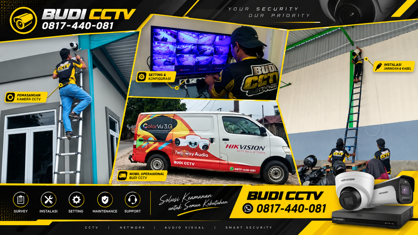 Instalasi CCTV Hikvision di Pabrik Slawi dengan Edukasi Penggunaan Sistem